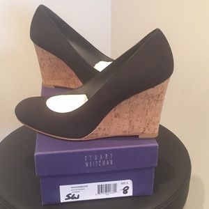 Stuart Weitzman Swoonwedge Black Nubuc wedge shoes